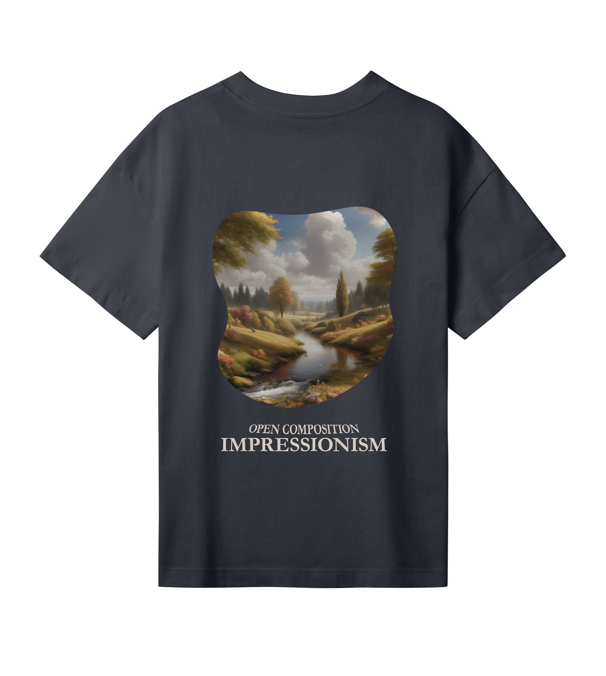 t-shirt oversized black women impressionism art back 