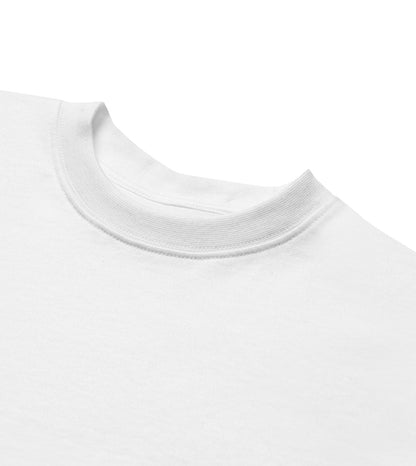 oversized t-shirt white mosaic neck label detail men